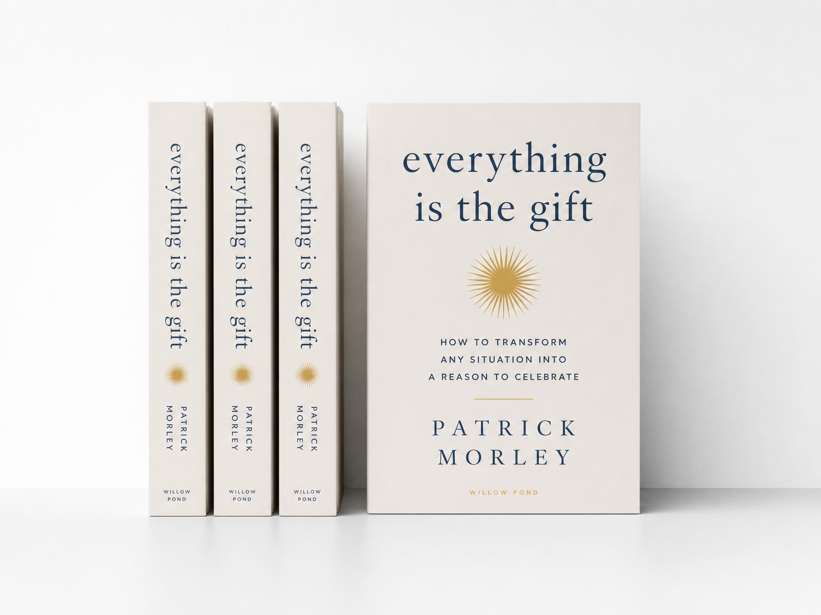 A finished book series standing in a row against a clean white wall